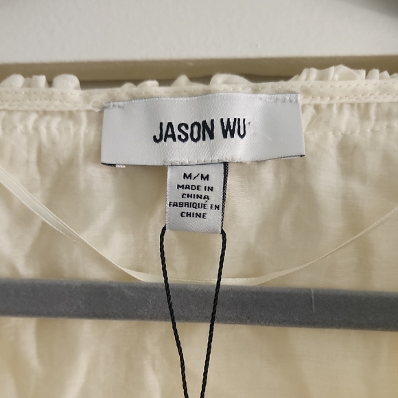 Jason Wu Cream Ruffle Long Sleeve Blouse - Picture 4 of 10